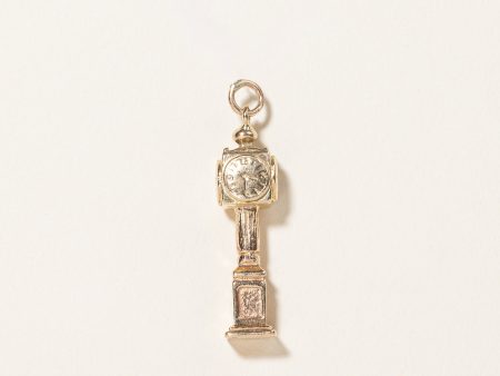 10k Yellow Gold Clock Charm Cheap