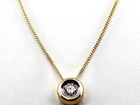 Bezel Set Diamond Pendant Necklace | 0.18ct | 17 | Fashion