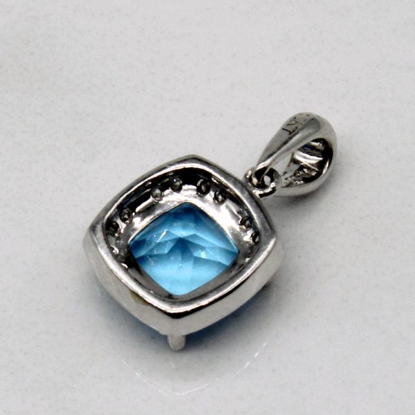 Blue Topaz & Diamond Pendant | 0.90ct, 0.04ctw | Discount