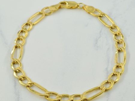 10k Yellow Gold Figaro Chain Link Bracelet | 8.5  | Online now