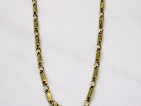 18k Yellow Gold Bar Link Chain | 16  | Online Hot Sale