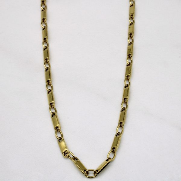 18k Yellow Gold Bar Link Chain | 16  | Online Hot Sale