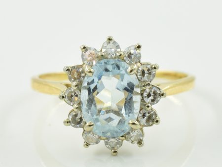 Aquamarine & Diamond Halo Ring | 1.00ct, 0.24ctw | SZ 6.25 | Online Hot Sale