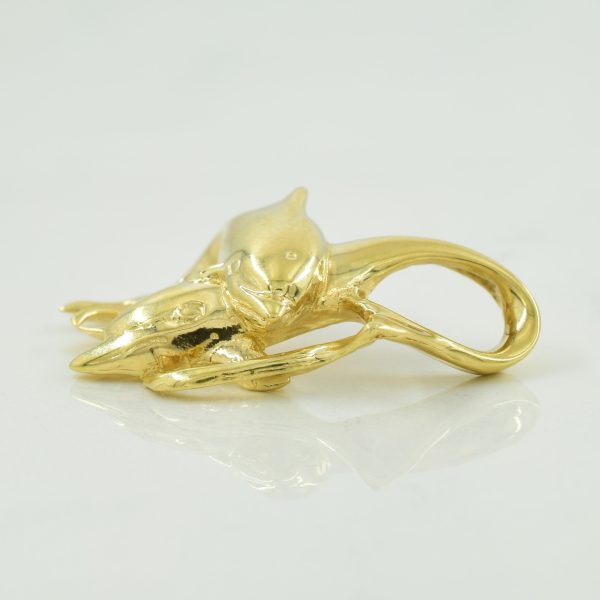 14k Yellow Gold Double Dolphin Pendant | Supply