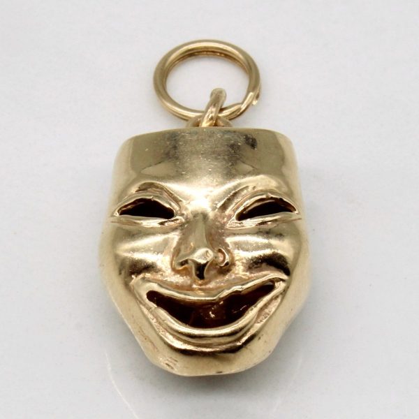 10k Yellow Gold Comedy & Tragedy Mask Charm Cheap