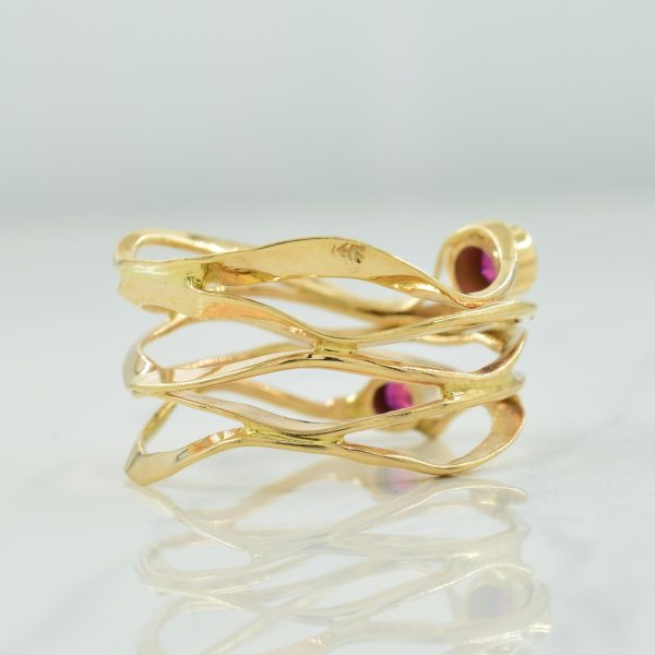 Abstract Ruby Ring | 0.30ctw | SZ 7.25 | For Sale