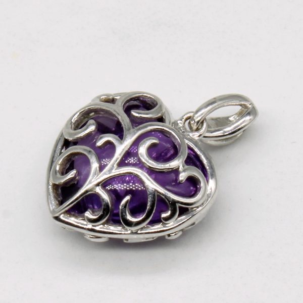 Amethyst Filigree Heart Pendant | 3.50ct | Online now