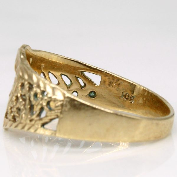 10k Yellow Gold Lattice Heart Ring | SZ 5.75 | Hot on Sale