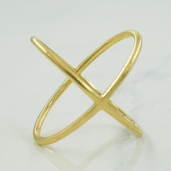 14k Yellow Gold Crisscross Ring | SZ 5.75 | Fashion