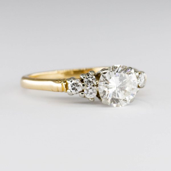 18k Diamond Engagement Ring with Diamond Accents | 1.10 ct Center VS J K, 0.25 ctw | SZ 6.25 | Sale