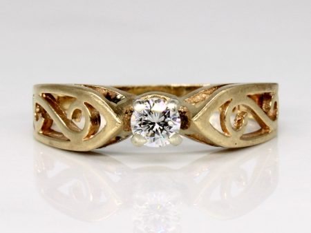 Cathedral Set Diamond Ring | 0.15ct | SZ 6 | For Sale