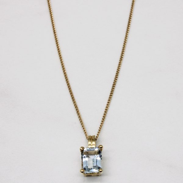 Aquamarine Pendant & Necklace | 1.50ct | 16  | Sale