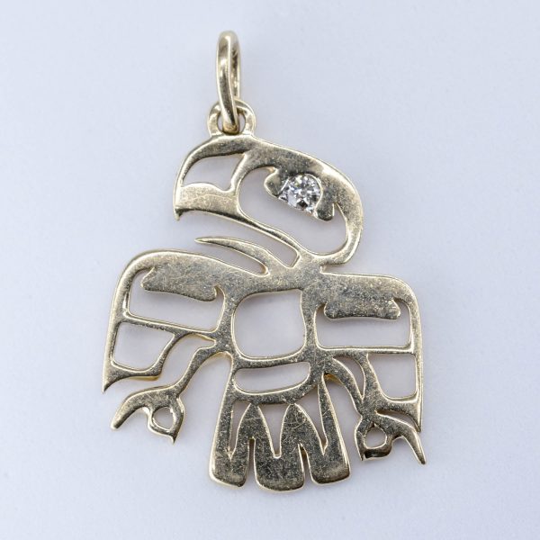 18k Diamond Indigenous Art Eagle Pendant | 0.01ct | Cheap