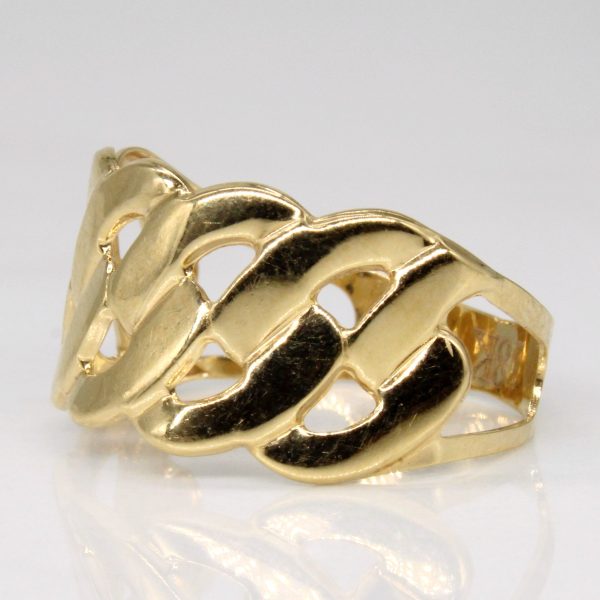 18k Yellow Gold Curb Link Ring | SZ 6.25 | on Sale