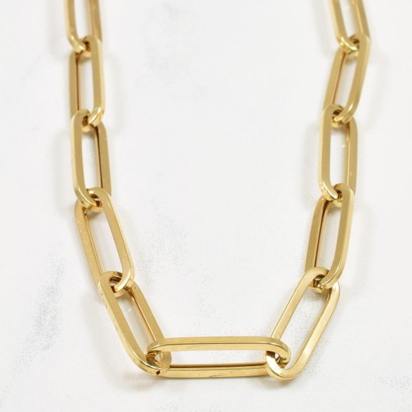 18k Yellow Gold Paperclip Chain | 17.25  | Sale