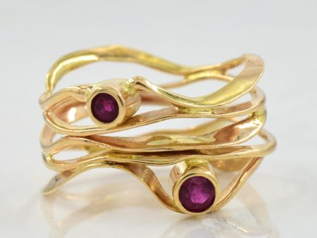 Abstract Ruby Ring | 0.30ctw | SZ 7.25 | For Sale