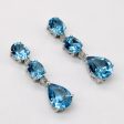 Blue Topaz & Diamond Drop Earrings | 4.50ctw, 0.04ctw | Online Sale