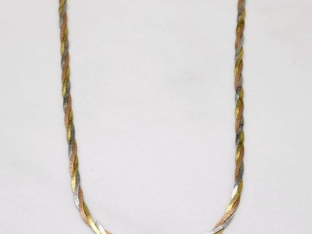 10k Tri Tone Gold Braided Chain | 18  | Cheap