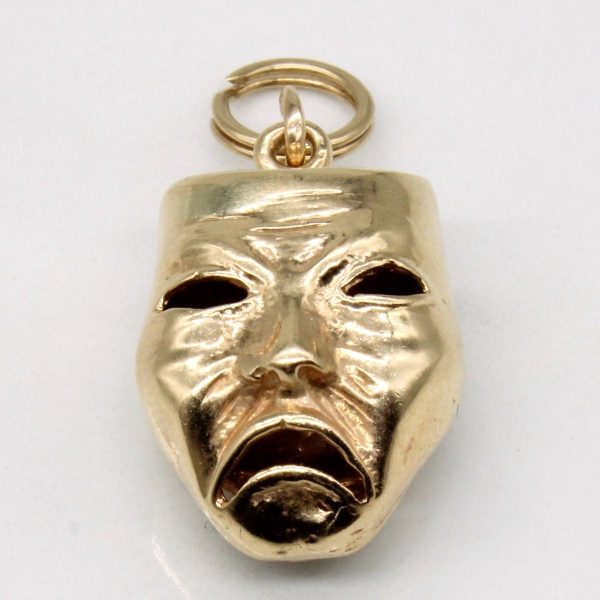 10k Yellow Gold Comedy & Tragedy Mask Charm Cheap