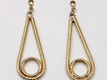 10k Yellow Gold Drop Earrings Fashion