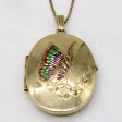 10k Yellow Gold Painted Butterfly Locket & Necklace | 20  | on Sale