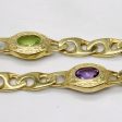 14k Yellow Gold Amethyst and Peridot Chain Necklace | 7.90ctw | 16  For Cheap