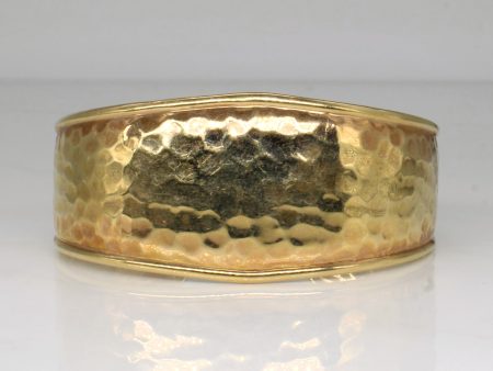 10k Yellow Gold Hammered Finish Bangle | 6  | Online Hot Sale