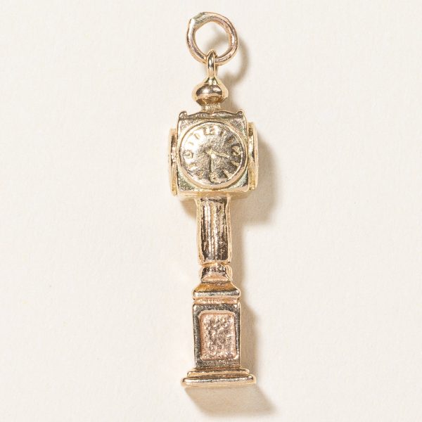 10k Yellow Gold Clock Charm Cheap