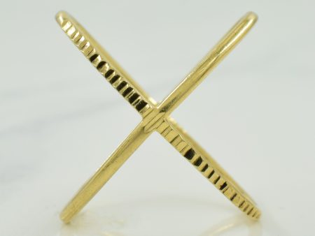 14k Yellow Gold Crisscross Ring | SZ 5.75 | Fashion