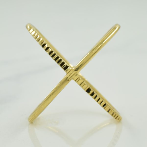 14k Yellow Gold Crisscross Ring | SZ 5.75 | Fashion