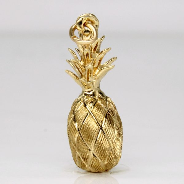 14k Yellow Gold Pineapple Pendant Online Hot Sale