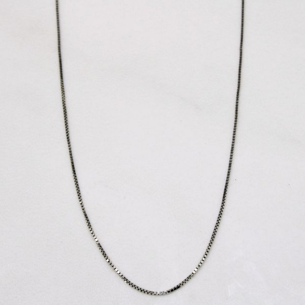 10k White Gold Box Link Chain | 18  | on Sale