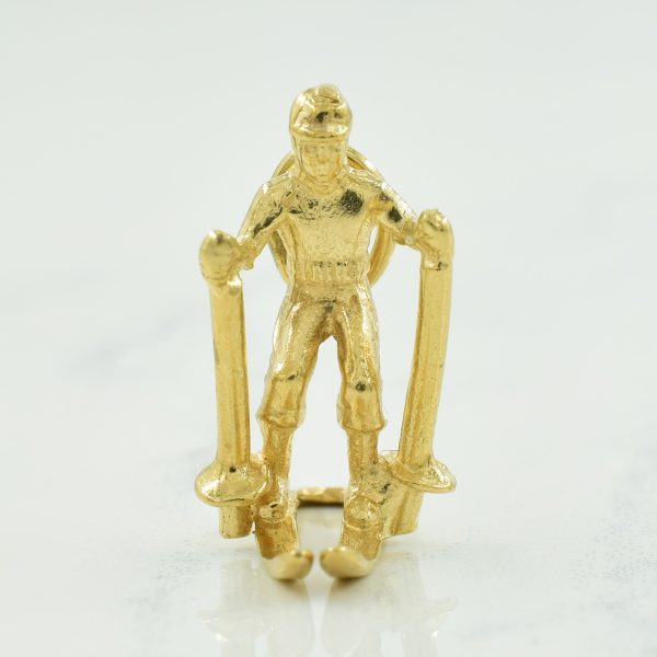 10k Yellow Gold Skier Charm | For Discount