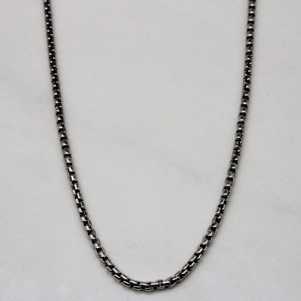 14k White Gold Modified Box Chain | 24  | For Discount