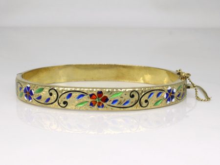 14k Yellow Gold Enamel Bracelet | 6.5  | Sale