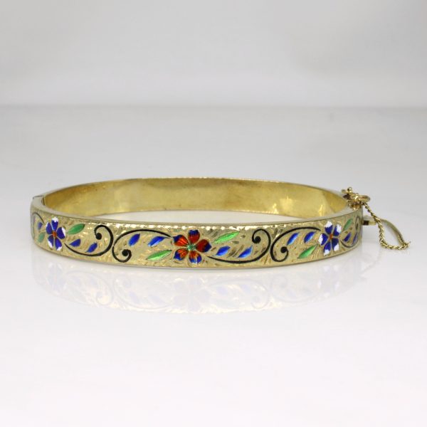 14k Yellow Gold Enamel Bracelet | 6.5  | Sale