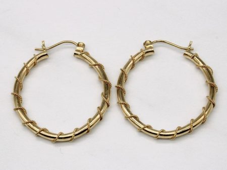 10k Yellow Gold Braided Hoop Earrings Sale