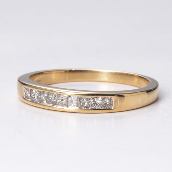 14k Yellow Gold Fancy Design Diamond Band | 0.25ctw | Sz 6.5 For Sale