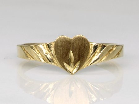 10k Yellow Gold Heart Ring | SZ 3.75 | Online now