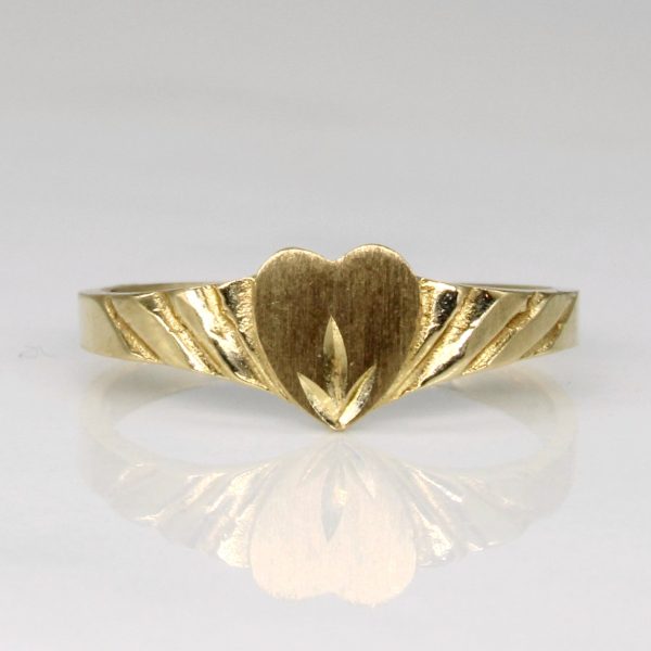 10k Yellow Gold Heart Ring | SZ 3.75 | Online now