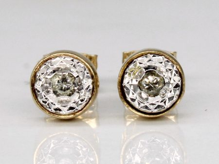 14k Single Stone Diamond Stud Earrings | 0.01ctw | Fashion