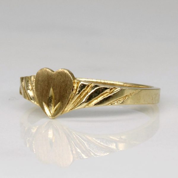 10k Yellow Gold Heart Ring | SZ 3.75 | Online now