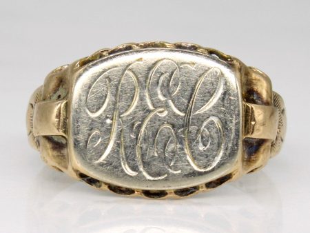 10k Two Tone Gold Initial Ring | SZ 8.75 | Sale