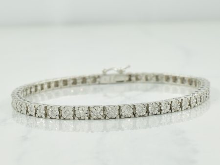 14k White Gold Diamond Tennis Bracelet | 0.52ctw | 7.25  | Cheap