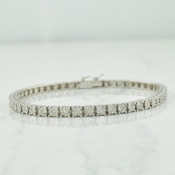 14k White Gold Diamond Tennis Bracelet | 0.52ctw | 7.25  | Cheap