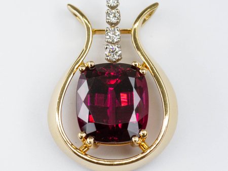 Cavelti  Garnet and Diamond Pendant | 10ct | 0.14ctw Online Hot Sale