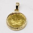 1 10th Ounce 24k Gold Canadian Maple Pendant Online now