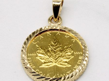 1 10th Ounce 24k Gold Canadian Maple Pendant Online now