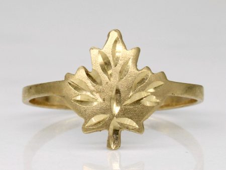 10k Yellow Gold Maple Leaf Ring | SZ 6.5 | For Discount