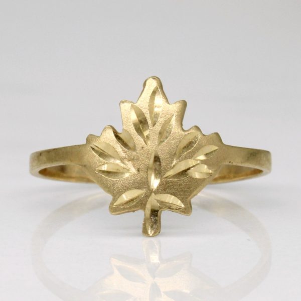 10k Yellow Gold Maple Leaf Ring | SZ 6.5 | For Discount